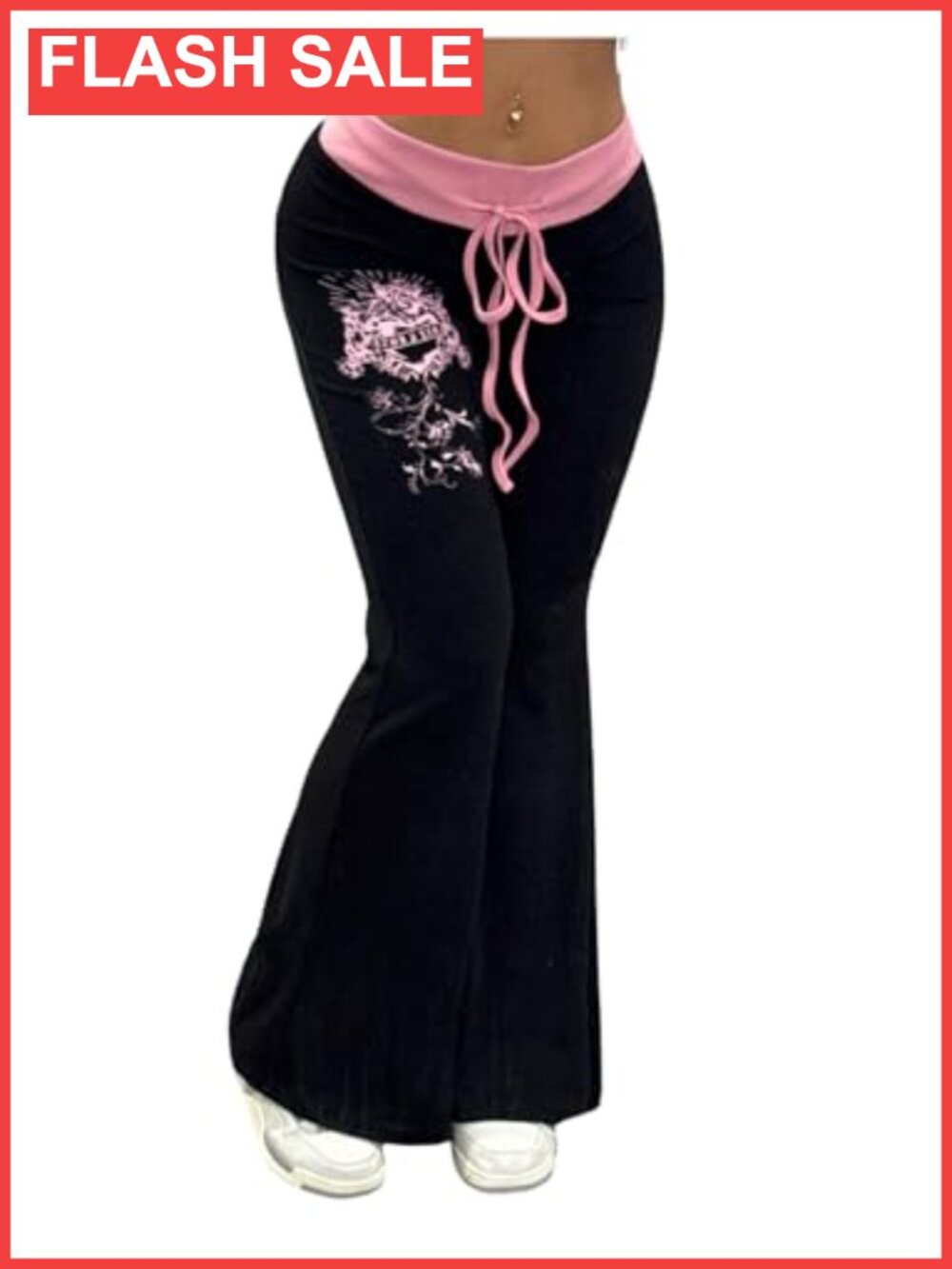 Women's Emo Goth Grunge Bootcut Bell Bottom Flare Leggings High Stretch
